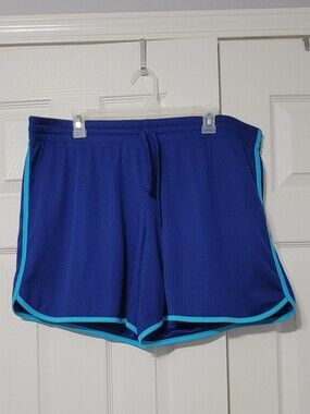 Athletic Works Blue Athletic Shorts with Aqua Trim